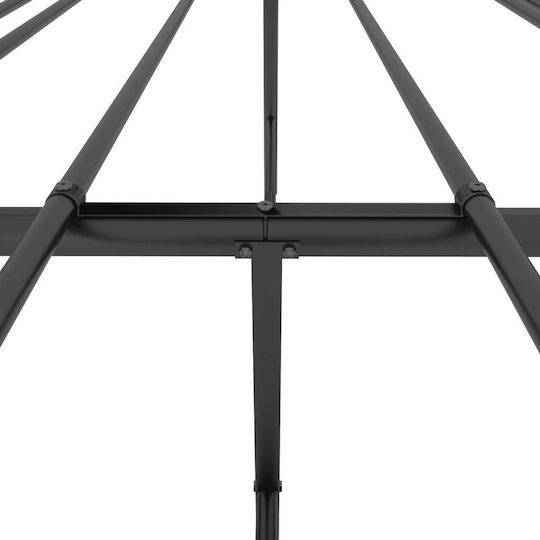 Метално Черно Легло King Size с Дъски за Матрак 183x213см