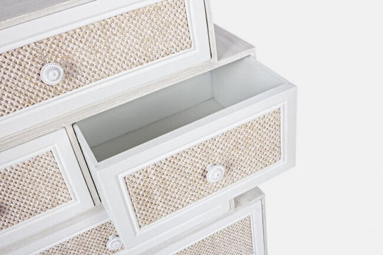 Montiel Wooden Chest of Drawers with 6 Drawers White 60x30x83cm