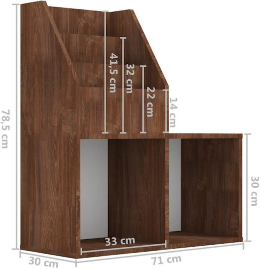 Kids Shelf Wall Mount Brown 71x30x78.5cm