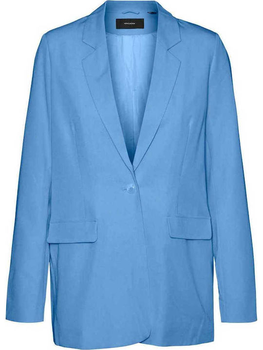 Vero Moda Μακρύ Γυναικείο Σακάκι Little Boy Blue
