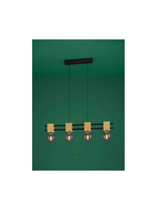 Eglo Levantara Pendant Chandelier Rail for 4 Bulbs E27 Black