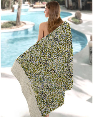 Guy Laroche Velour Printed 2301 Prosop de Plajă Olive 175x100cm.