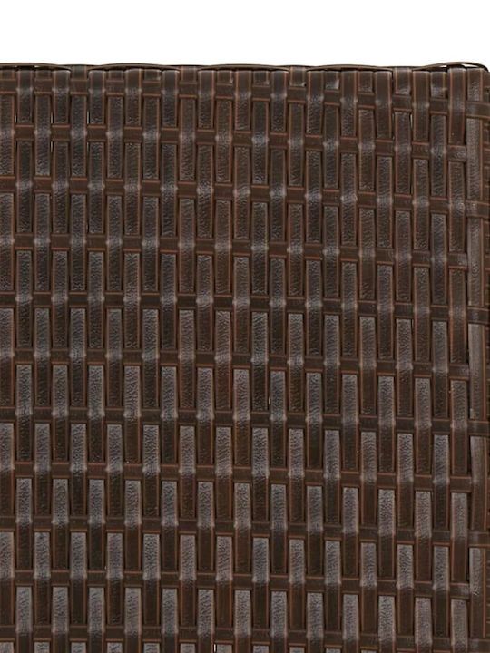 Auxiliary Outdoor Foldable Table with Rattan Surface and Metal Frame Brown 45x35x32cm