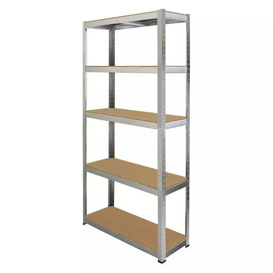 Fieldmann Raft Dexion Galvanizat 90x40x180 cm Cu 5 Rafturi Rezistență Totală 875 kg