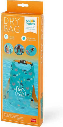 Legami Milano Sea Turle Wasserdichte Tasche Rucksack mit einer Kapazität von 10 Litern Blau