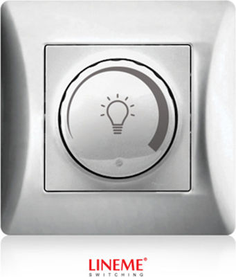 Lineme Recessed LED Front Dimmer Switch Rotary 200W Silver 50-00111-5