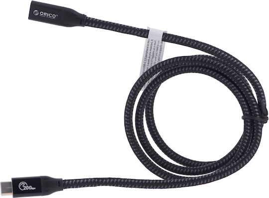 Orico Braided USB 3.2 Cable USB-C Male - USB-C Female 100W PD Black 1m