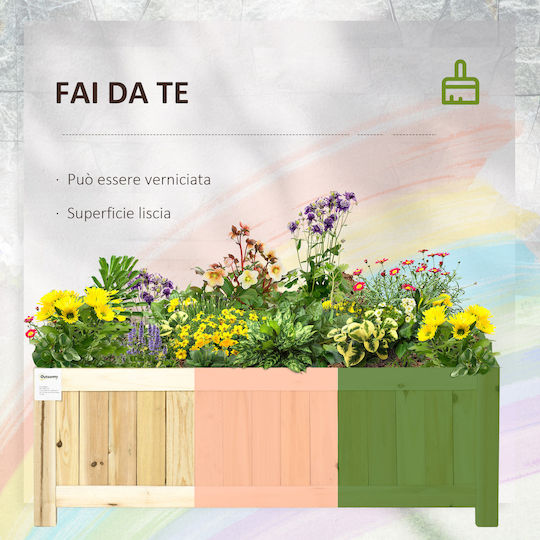 Outsunny Blumenkasten Hölzernes Beige 70x30x25cm.