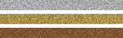 Heyda Selbstklebendes Dekorationsband 3Stück Glitzer-Klebeband (Gold, Silber, Bronze)