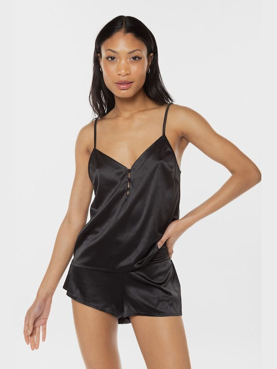 Guess Sommer Satin Babydoll Schwarz Corynn