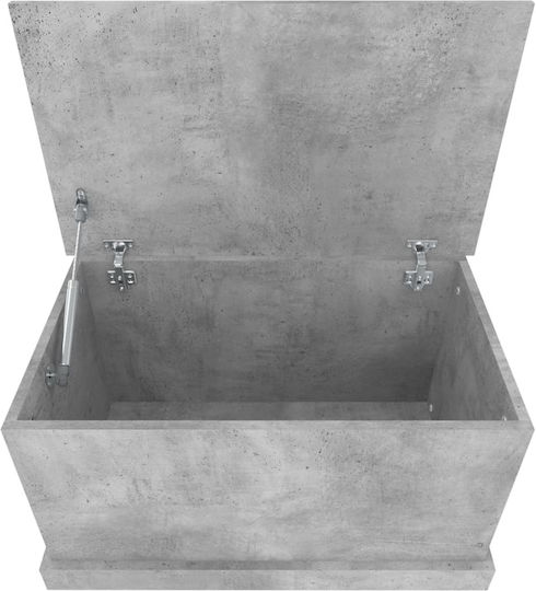 vidaXL Дърво Кутия за съхранение с капак Сив 70x40x38см 1бр