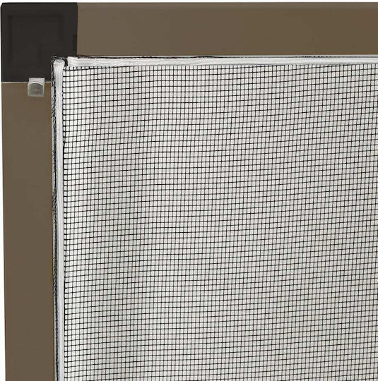 vidaXL Window Mosquito Net Fixed Aluminum Brown with Frame 100x80cm