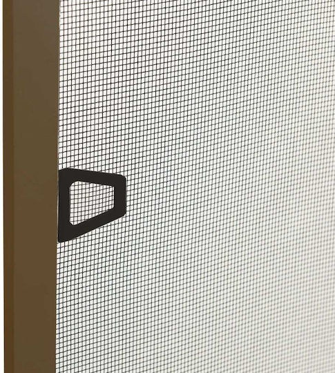 vidaXL Window Mosquito Net Fixed Aluminum Brown with Frame 100x80cm