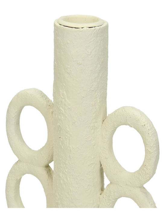 ArteLibre Kerzenhalter Polyresin in Weiß Farbe 11x11x16cm 1Stück