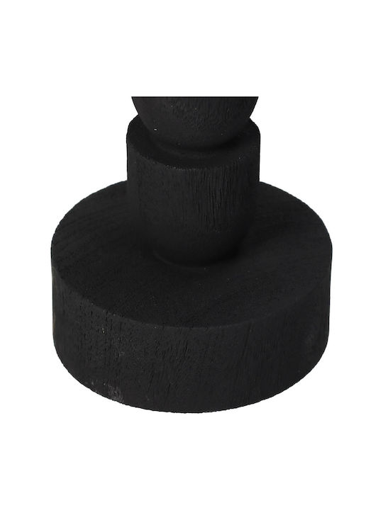 ArteLibre Candle Holder Polyresin in Black Color 8x8x22.5cm 1pcs
