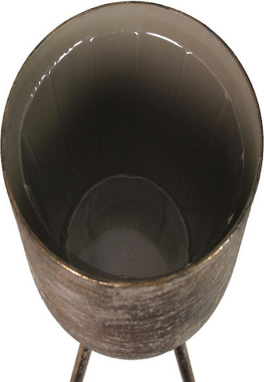 ArteLibre Κασπώ Μεταλλικό Καφέ με Βάση 26.5x26.5x101εκ.