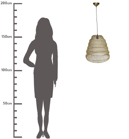 ArteLibre Pendant Light Gold 43x43x40cm