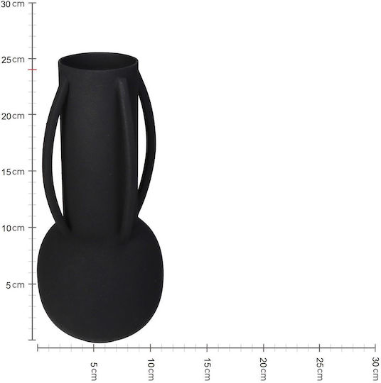 ArteLibre Διακοσμητικό Βάζο Μεταλλικό Μαύρο Φ11xΥ24cm