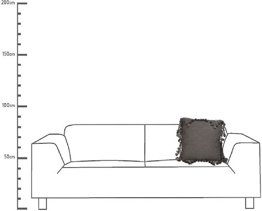 ArteLibre Sofa Cushion 100% Cotton Gray 45x45cm