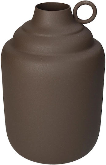 ArteLibre Βάζο Μεταλλικό Καφέ Φ13xΥ19.5cm