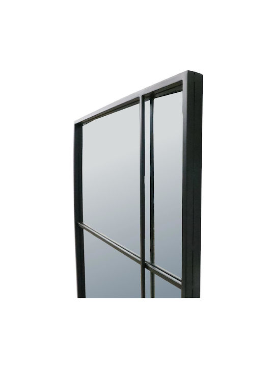ArteLibre Wall Mirror Full Length with Black Metallic Frame 200x64.5cm 1pcs
