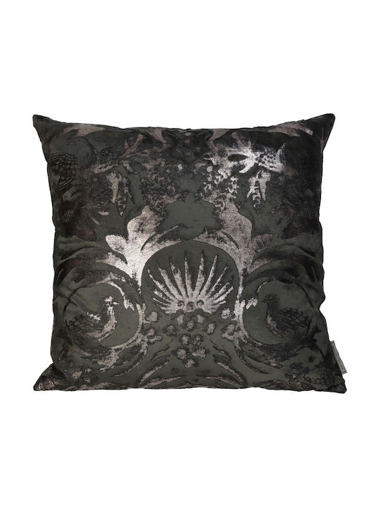 ArteLibre Μαξιλάρι Καναπέ Pillow Bird από Βελούδο Γκρι 45x45εκ.