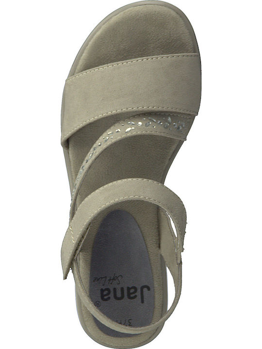 Flache Sandalen für Damen Anatomisch mit Riemen in Gray Farbe