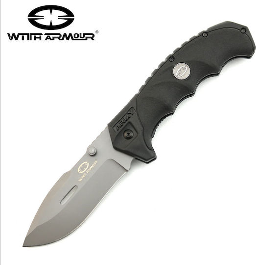 WithArmour Punisher Pocket Knife Black in Sheath