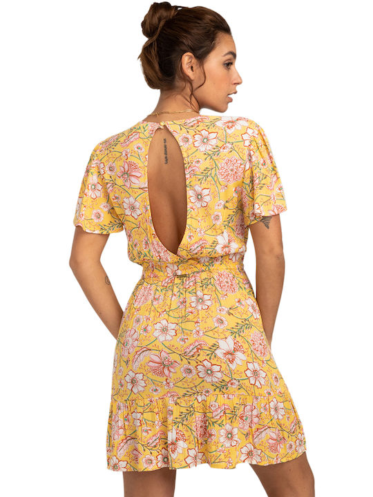 Billabong Spring Light Summer Mini Dress Wrap Golden Peach