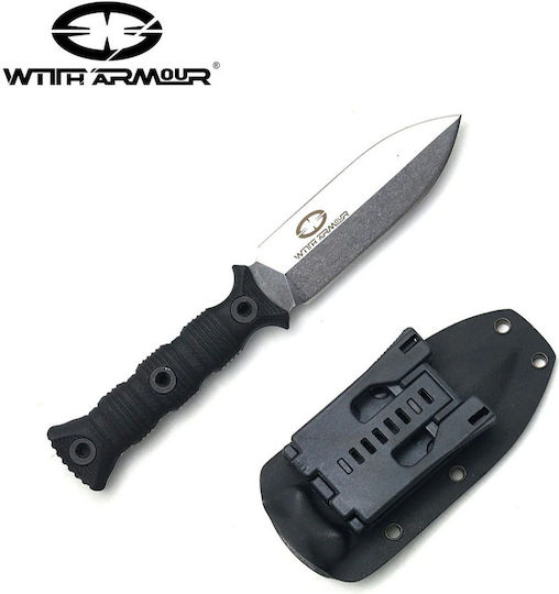 WithArmour Bayonet Pocket Knife Black with Blade made of Stainless Steel in Sheath