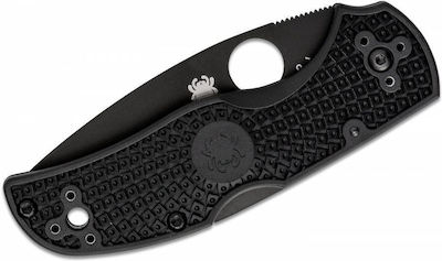 Spyderco Native Pocket Knife Black with Blade made of Stainless Steel in Sheath