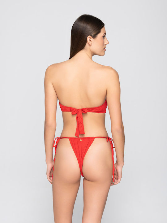 Luna Candy Bikini Slip with Ties Red