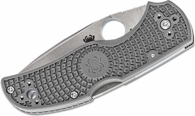 Spyderco Native 5 Maxamet Pocket Knife Silver with Blade made of Stainless Steel in Sheath