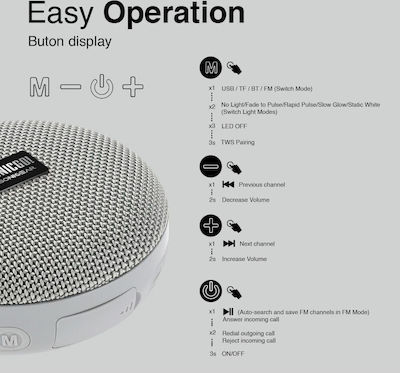 Sonic Gear Sonicgo 2 Bluetooth Speaker 5W with Radio and Battery Life up to 4 hours Gray