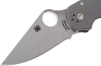 Spyderco Para3 Pocket Knife Gray with Blade made of Stainless Steel in Sheath