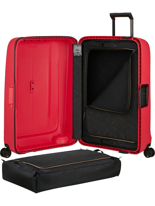 Samsonite Essens Large Travel Suitcase Hard Red with 4 Wheels Height 75cm 146912-A011