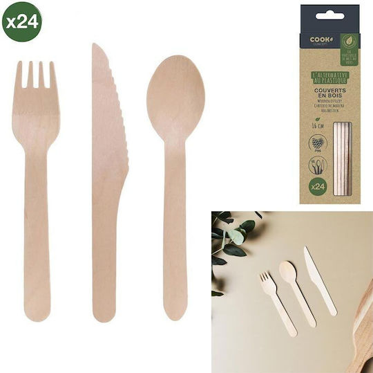 Cook Concept Besteck Einweg Hölzernes 24Stück