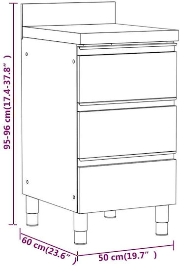 vidaXL Schubladenschrank 50x60x96cm