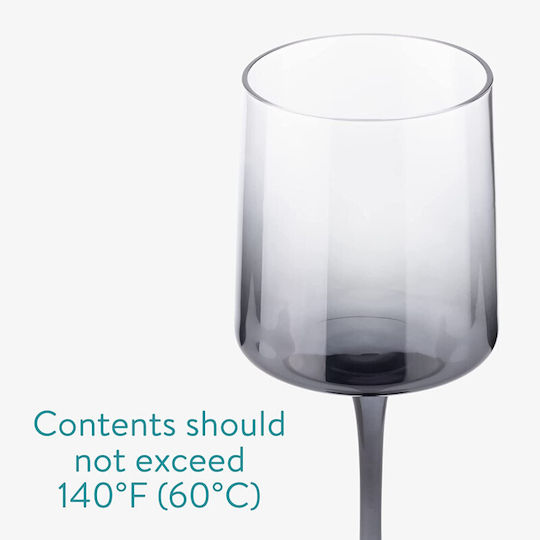 Navaris Set of Glasses Made of Glass in Grey Colour Goblets 400ml 4 Pieces