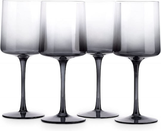 Navaris Set of Glasses Made of Glass in Grey Colour Goblets 400ml 4 Pieces