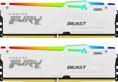 Kingston Fury Beast RGB 32GB DDR5 RAM cu 2 module (2x16GB) și Viteză 5600 pentru Desktop