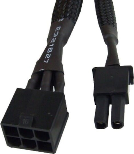 Phobya 6-пинов PCIe - 6+2 пина PCIe Кабел 0.3м Черен (82036)