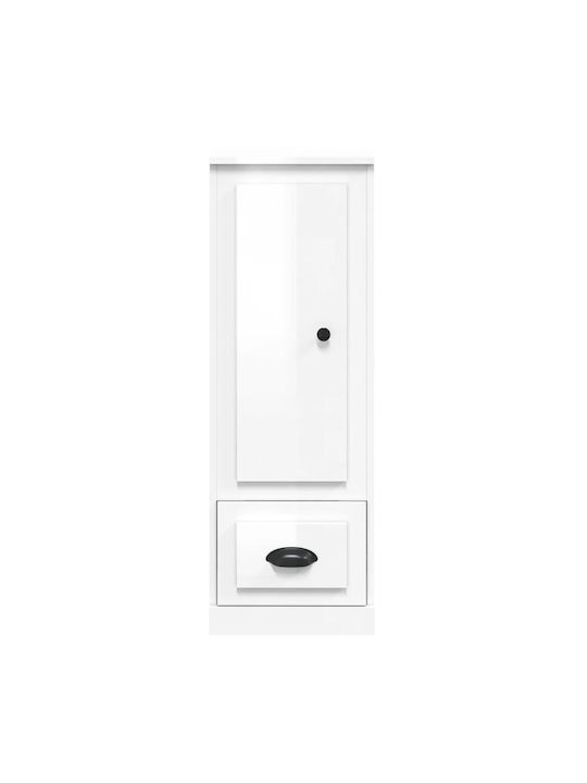 Wooden Storage Cabinet Glossy White L36xW35.5xH103.5cm