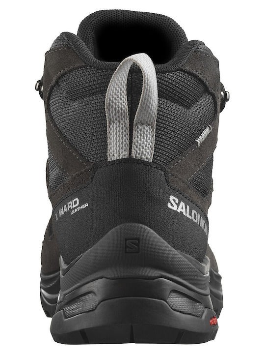 Salomon X Ward Mid GTX Women's Hiking Waterproof Boots With Gore-Tex Membrane Ebony Phantom Black