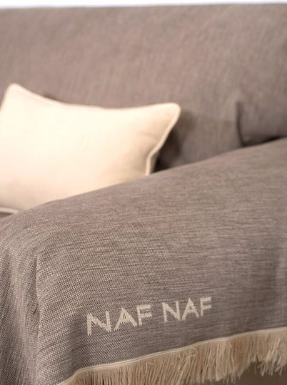 Naf Naf Highline Three-Seater Sofa Throw Chenille 180x300cm 358/127 L Gray