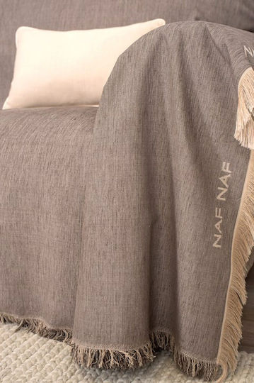 Naf Naf Highline Three-Seater Sofa Throw Chenille 180x300cm 358/127 L Gray