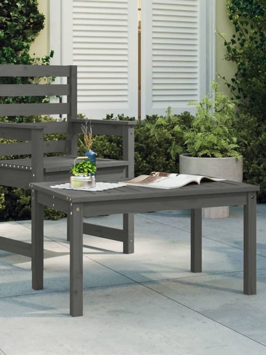 Sitting Room Outdoor Wood Table Gray 82.5x50.5x45cm