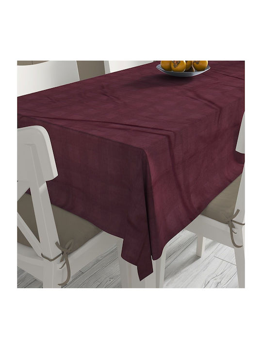 Dimcol Cotton Checkered Tablecloth Burgundy 140x140cm