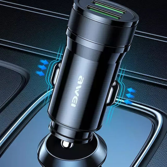 Awei C-830 Încărcător Auto 2.4A cu Porturi: 2xUSB Negru Culoare