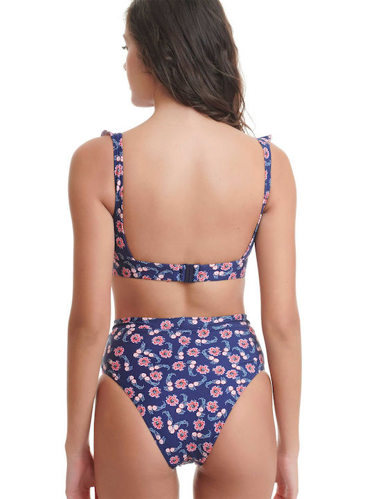 Erka Mare Bikini Bra с рюши Navy Blue Floral